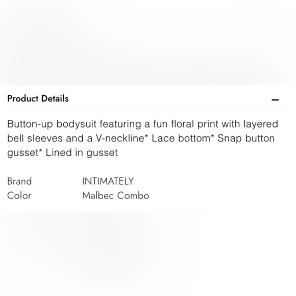 INTIMATELY by FREE PEOPLE Ditsy Floral Bodysuit in‎ Wine - Picture 8 of 8